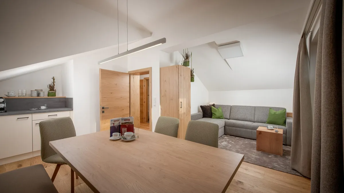 Wohnbereich mit Sitzecke und Küchenzeile im Loft 6380